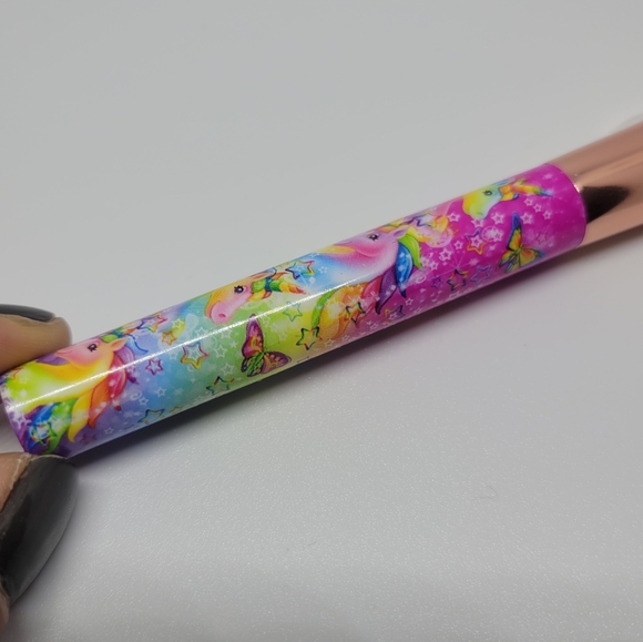 Glamour Dolls X Lisa Frank Angled Face Brush Dip Dyed Unicorns🦄 Butterfly NWT - Picture 10 of 13